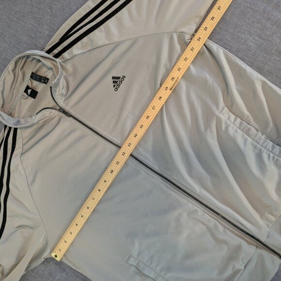 Adidas 3 Stripe Full Zip Track Jacket Grey - Size XL - Picture 7 of 11